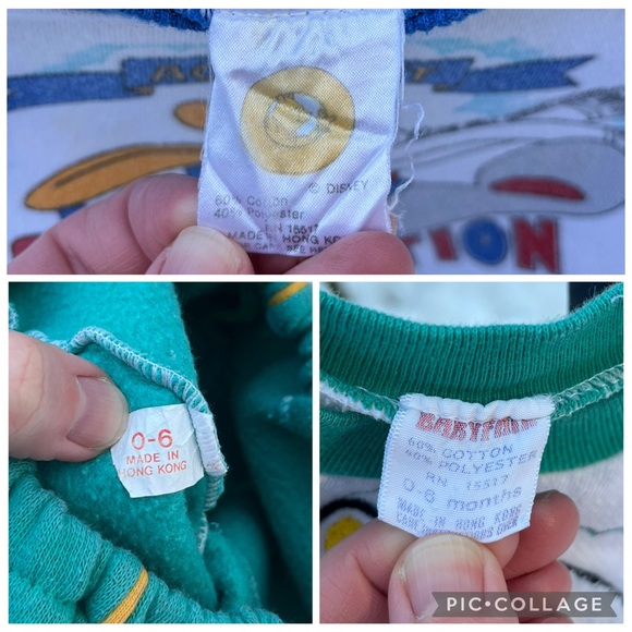 80s Set of 3 Kids Baby Disney Pooh Aviation Pilot Snoopy Sweatshirts - Picture 5 of 15